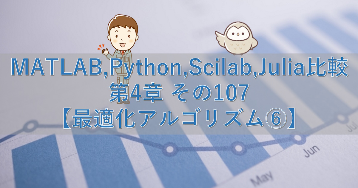 MATLAB,Python,Scilab,Julia比較 第4章 その107【最適化アルゴリズム⑥】